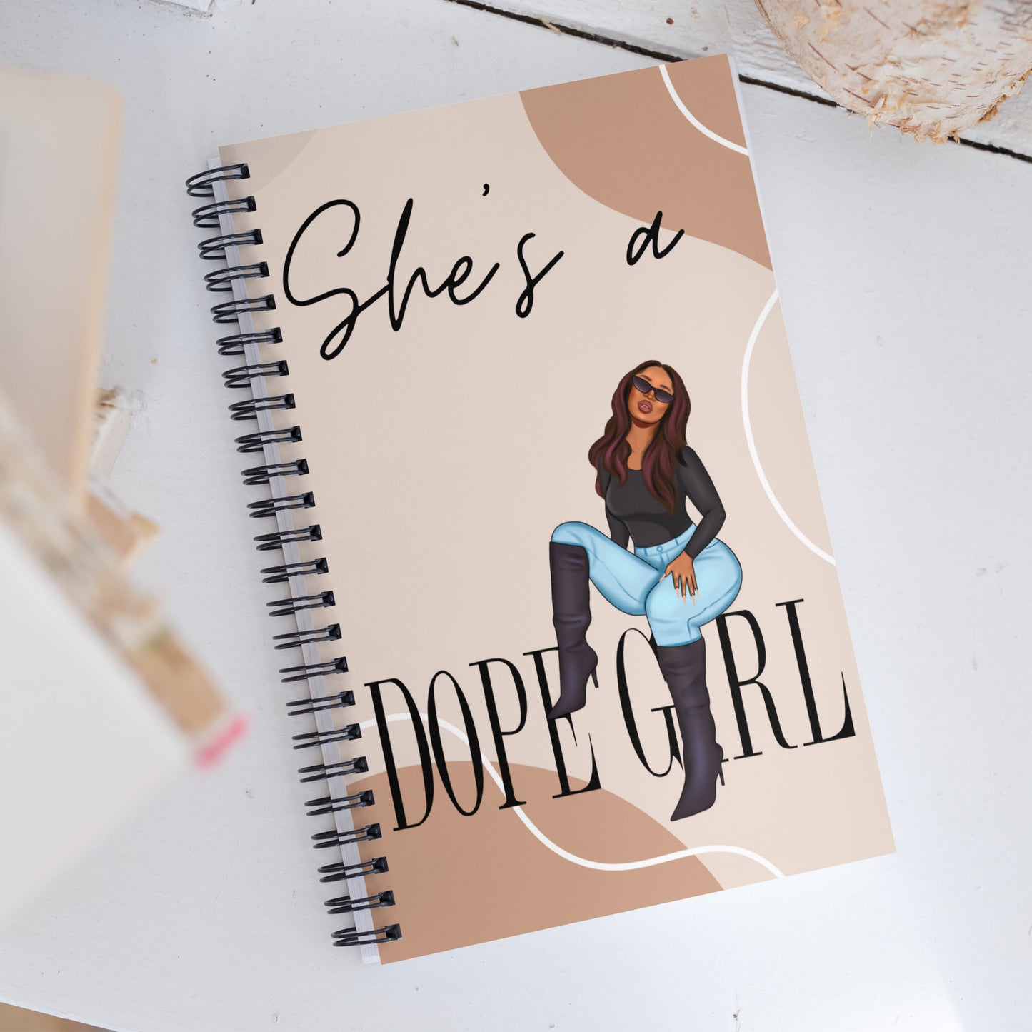 "She's a Dope Girl" Spiral notebook