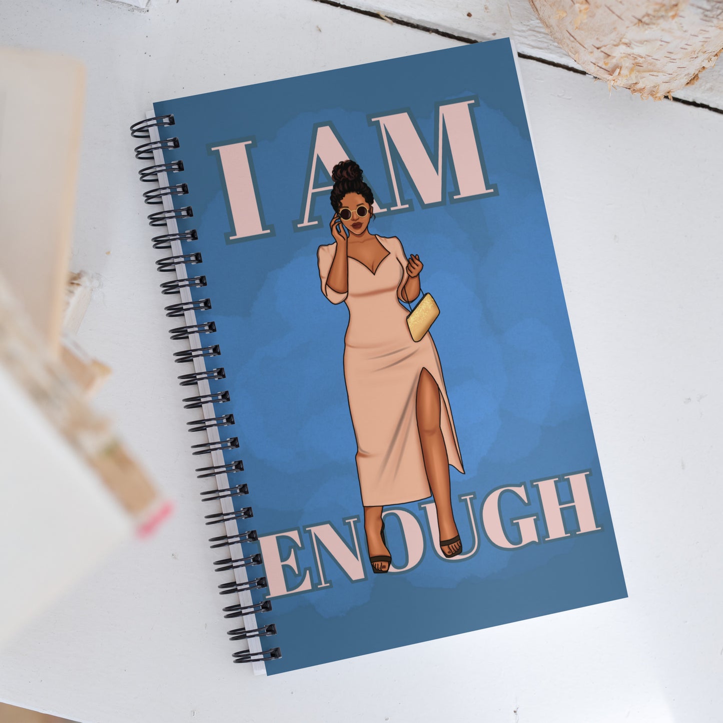 "I Am Enough" Spiral notebook Dotted Pages