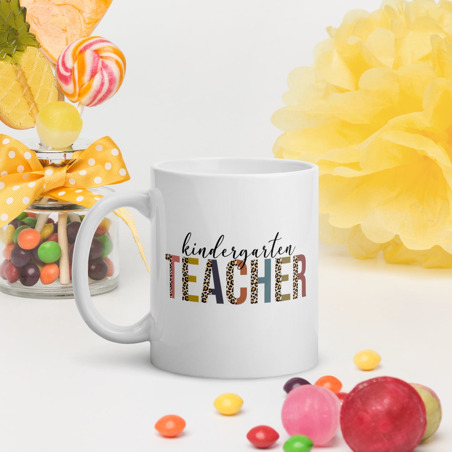 Kindergarten Teacher White glossy mug 11 oz. 15 oz.