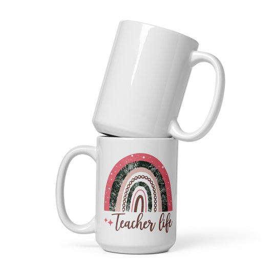 Teacher Life White glossy mug 11 oz. 15 oz.