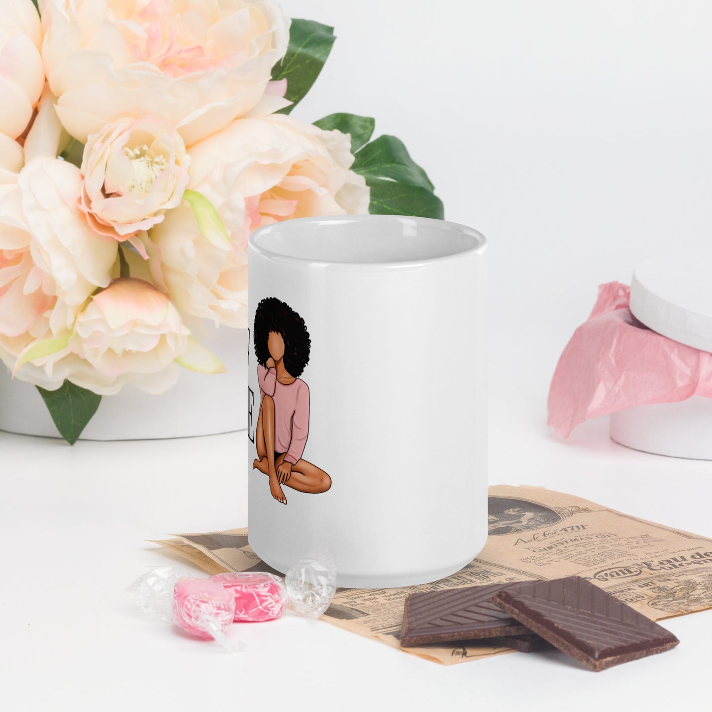 Self Love White glossy mug