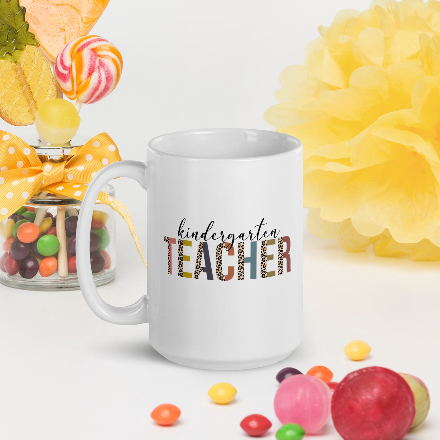 Kindergarten Teacher White glossy mug 11 oz. 15 oz.