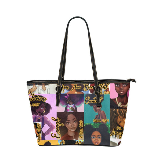 I am tote Leather Tote Bag (Model 1651) (Big)