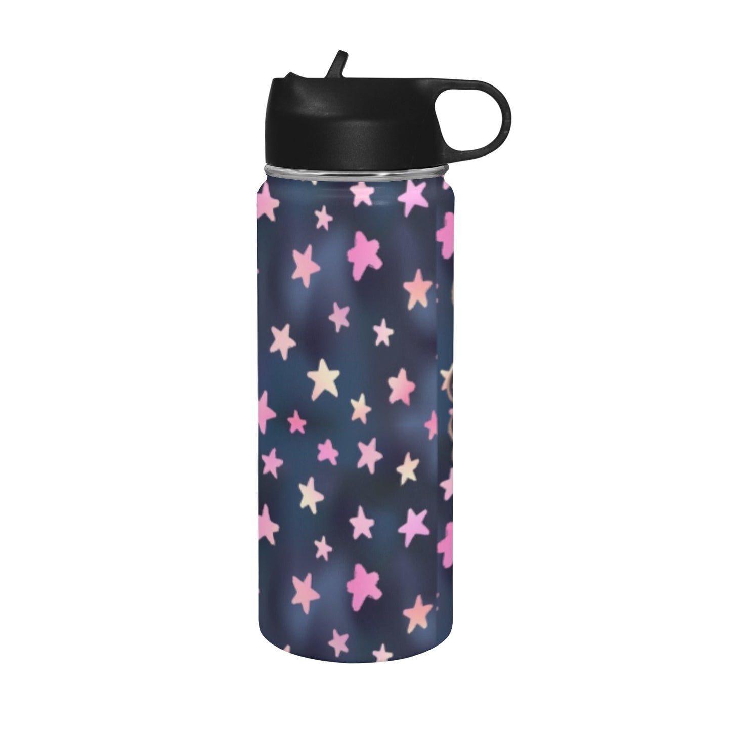 Stars Water bbottle Water Insulated Bottles With Straw Lid(18 OZ )