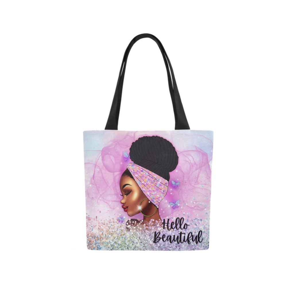 Hello Beautiful Canvas Tote Canvas Tote Bag (Model 1657)