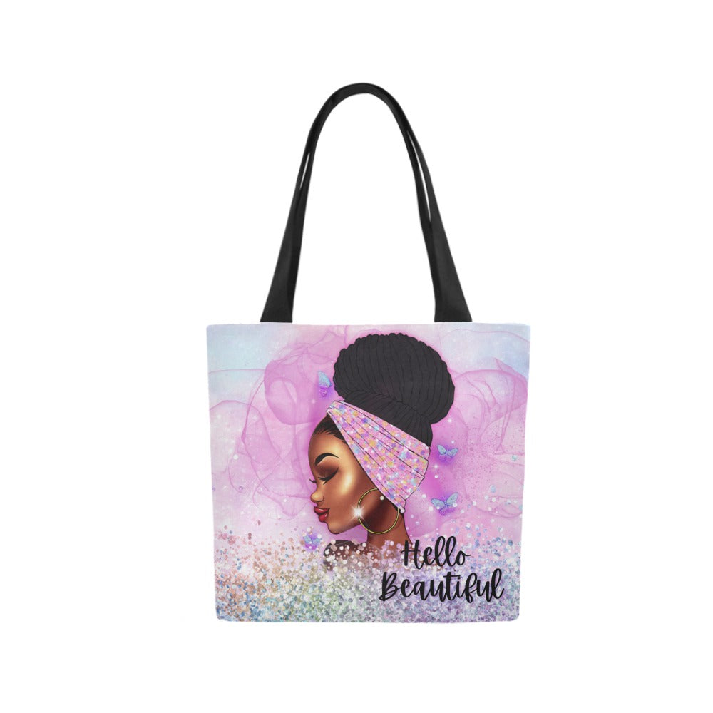 Hello Beautiful Canvas Tote Canvas Tote Bag (Model 1657)